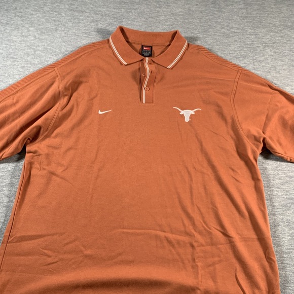 Vintage Texas Longhorns Shirt Polo Mens XL‎ Orange Football Nike Team Cotton - Picture 2 of 13